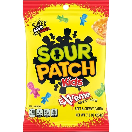 Sour Patch Extreme Sour Soft Candy Gummy Candy Peg Bag, 12 x 7.2 oz Case - DOT product image 3