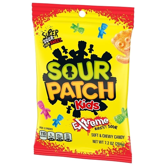 Sour Patch Extreme Sour Soft Candy Gummy Candy Peg Bag, 12 x 7.2 oz Case - DOT product image 7