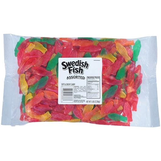 Swedish Fish Assorted Bag Candy Bulk, 6 x 5 lb Case - Candy & Confections