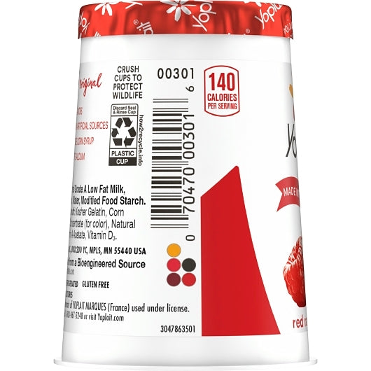 Yoplait Original Red Raspberry Yogurt, 12 x 6 oz Case - DOT product image 7
