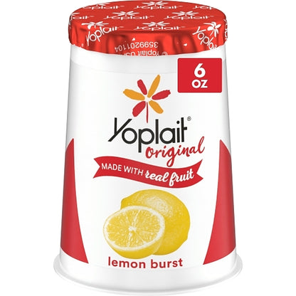 Yoplait Original Lemon Burst Yogurt, 12 x 6 oz Case - Cheese & Dairy