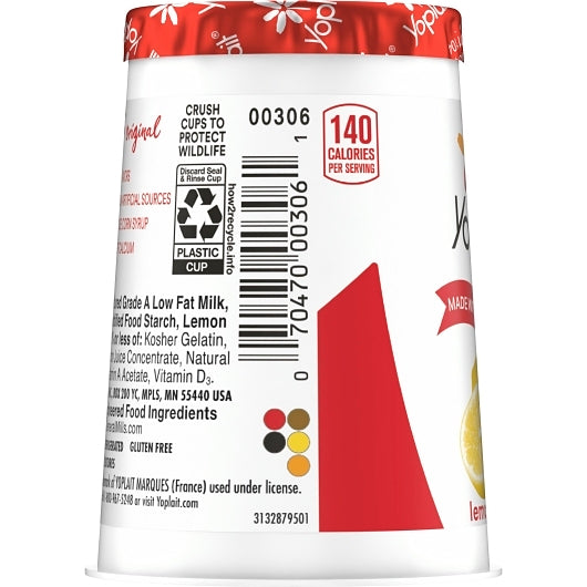 Yoplait Original Lemon Burst Yogurt, 12 x 6 oz Case - DOT product image 7