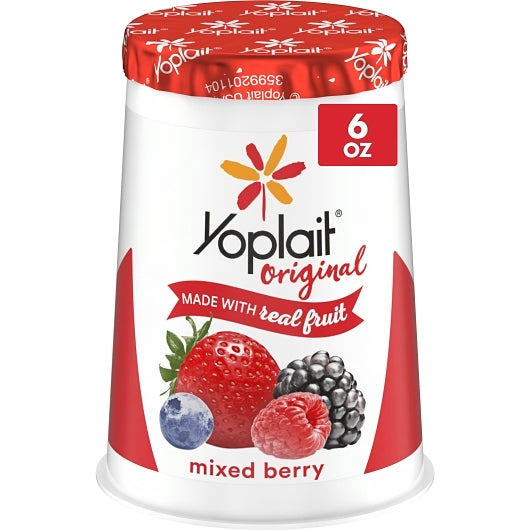 Yoplait Original Mixed Berry Yogurt, 12 x 6 oz Case - Cheese & Dairy