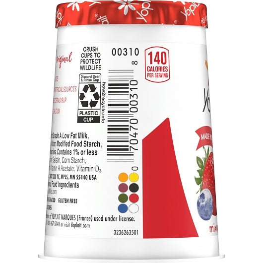 Yoplait Original Mixed Berry Yogurt, 12 x 6 oz Case - DOT product image 6