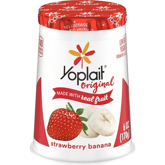Yoplait Original Strawberry Banana Yogurt, 12 x 6 oz Case - DOT product image 2