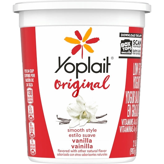 Yoplait Low Fat Vanilla Yogurt, 6 x 32 oz Case - Front/center packaged product image