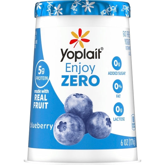 Yoplait Blueberry Light Yogurt Cup, 12 x 6 oz Case - Front/center packaged product image