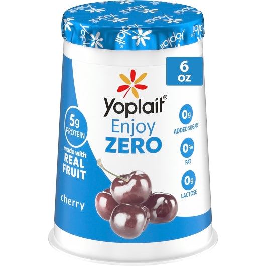 Yoplait Enjoy Zero Very Cherry Yogurt, 12 x 6 oz Case - Cheese & Dairy