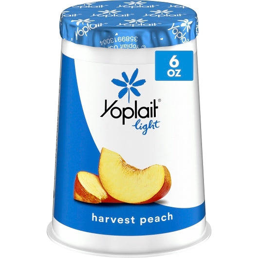 Yoplait Light Harvest Peach Yogurt, W/Grade A Nonfat Milk (6 Oz, 12 Per Case) - DOT product image 1