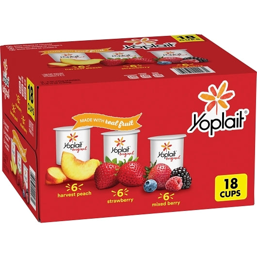 Yoplait Variety Pack 6 Strawberry, 6 Mixed Berry and 6 Blueberry Yogurt, 1 x 18 ct Case - DOT product image 3