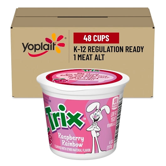 Yoplait Trix Low-Fat Raspberry Rainbow Yogurt, 48 x 4 oz Case - Cheese & Dairy