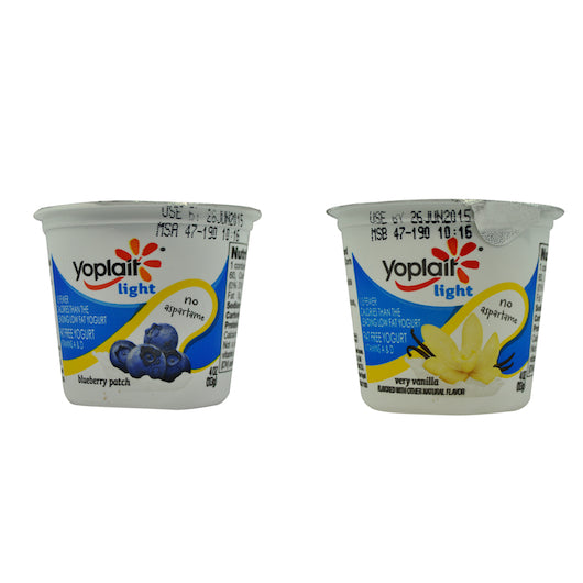 Yoplait Light Variety Pack, Blueberry & Vanilla Yogurt, 1 x 48 ct Case - Front/center packaged product image