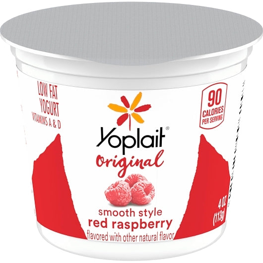 Yoplait Low Fat Variety Pack 24 Red Raspberry and 24 Harvest Peach Yogurt, 1 x 48 ct Case - DOT product image 3