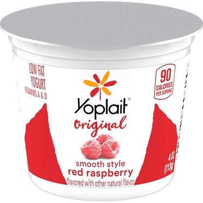 Yoplait Low Fat Variety Pack 24 Red Raspberry and 24 Harvest Peach Yogurt, 1 x 48 ct Case - DOT product image 3