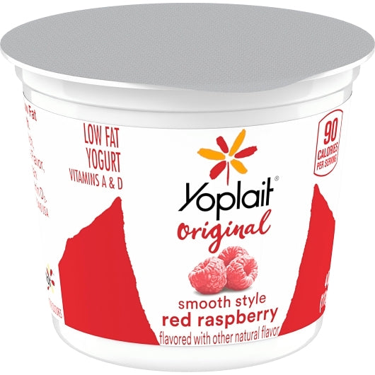 Yoplait Low Fat Variety Pack 24 Red Raspberry and 24 Harvest Peach Yogurt, 1 x 48 ct Case - DOT product image 7