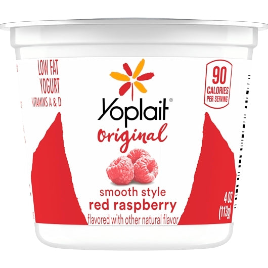 Yoplait Low Fat Variety Pack 24 Red Raspberry and 24 Harvest Peach Yogurt, 1 x 48 ct Case - DOT product image 5