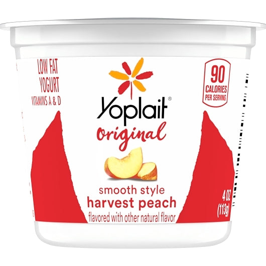 Yoplait Low Fat Variety Pack 24 Red Raspberry and 24 Harvest Peach Yogurt, 1 x 48 ct Case - DOT product image 6