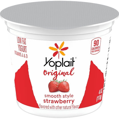 Yoplait Original Strawberry & Strawberry Banana Yogurt Cup with Real Fruit, 1 x 48 ct Case - DOT product image 2