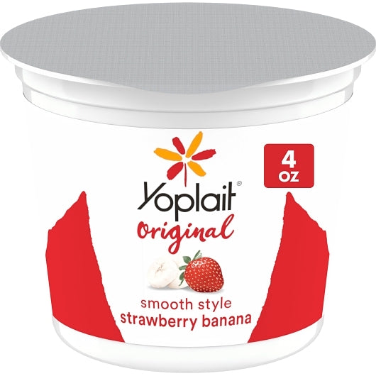 Yoplait Original Strawberry & Strawberry Banana Yogurt Cup with Real Fruit, 1 x 48 ct Case - Cheese & Dairy