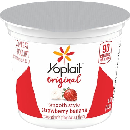 Yoplait Original Strawberry & Strawberry Banana Yogurt Cup with Real Fruit, 1 x 48 ct Case - DOT product image 3
