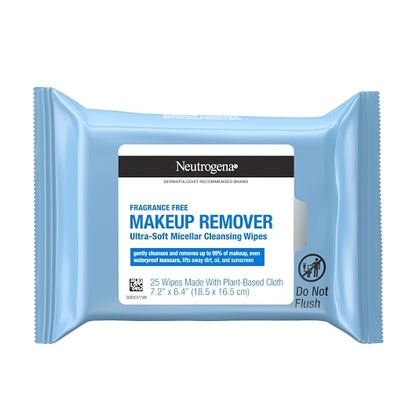 Neutrogena Makeup Remover Cleansing Towelettes Fragrance-Free, 6 x 25 ct Case - Health & Personal Care