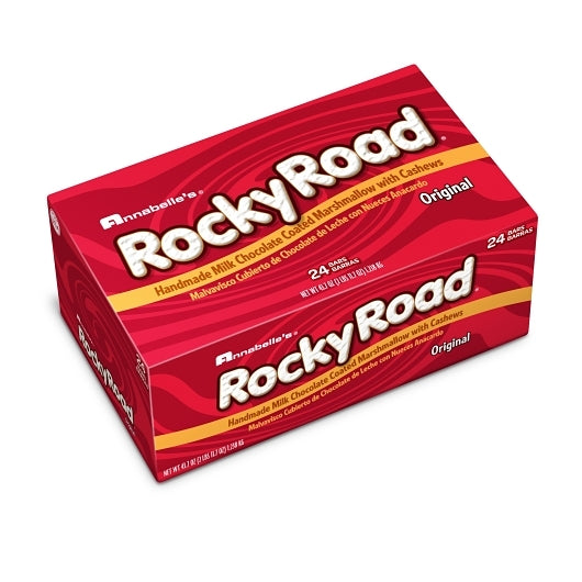 Annabelle Candy Co Rocky Road Milk Chocolate Marshmallow Cashew Candy Bar, 12 x 24 x 1.64 oz Case - Candy & Confections