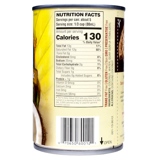 A Taste Of Thai Coconut Milk, 12 x 13.5 fl oz Case - Pantry Ingredients