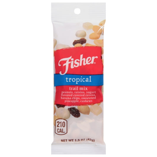 Fisher Tropical Trail Mix, 30 x 1.5 oz Case - Nuts & Seeds