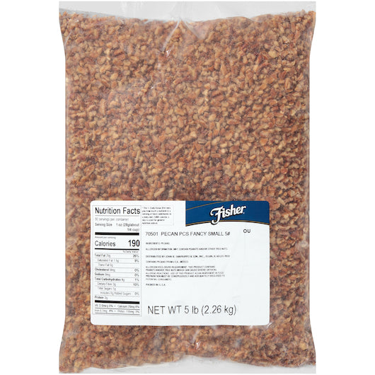Fisher Small Fancy Pecan Pieces, 1 x 5 lb Case - Nuts & Seeds