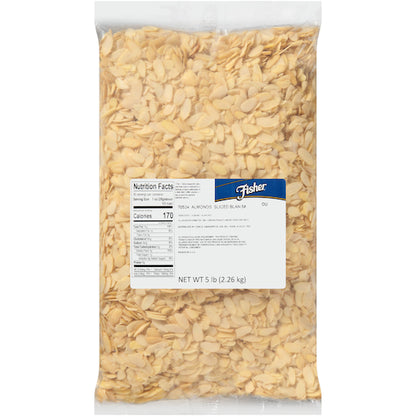 Fisher Blanched Sliced Almonds, 1 x 5 lb Case - Nuts & Seeds