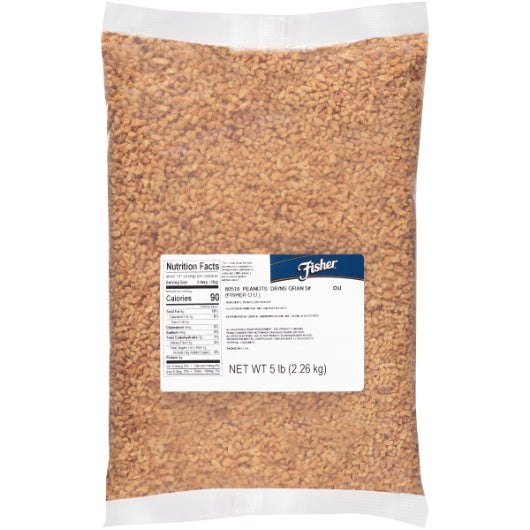 John B. Sanfilippo Granulated Dry Roasted Unsalted Peanuts, 1 x 5 lb Case - Nuts & Seeds