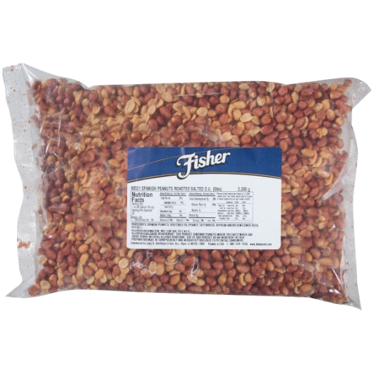 Fisher Roasted Spanish Peanuts Salted, 1 x 5 lb Case - Nuts & Seeds