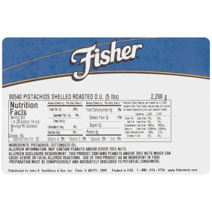 Fisher No Salt No Shell Roasted Pistachios, 1 x 5 lb Case - DOT product image 6