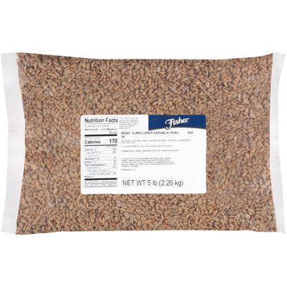 Fisher Roasted No Salt Sunflower Kernels, 1 x 5 lb Case - Pantry Ingredients
