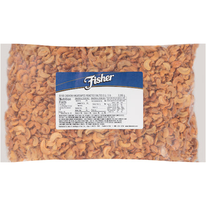 Fisher Roasted Cashew Halves And Pieces with Sea Salt, 1 x 5 lb Case - Nuts & Seeds