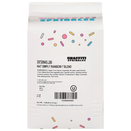 JBSS Rainbow Sprinkles, 1 x 24 lb Case - Pantry Ingredients