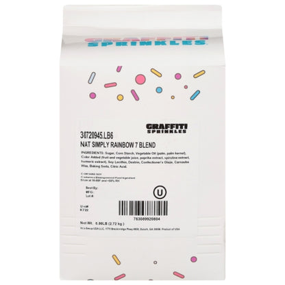 JBSS Rainbow Sprinkles, 1 x 24 lb Case - Pantry Ingredients