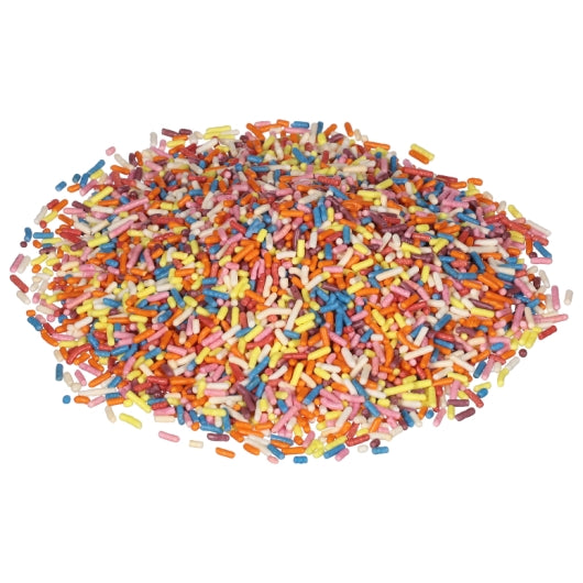 Top-it Toppings Premium Rainbow Sprinkles, 1 x 24 lb Case - GS1 raw or uncooked product image