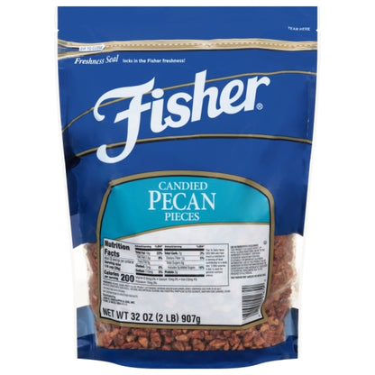 Fisher Frosted Pecan Pieces, 3 x 32 oz Case - Nuts & Seeds