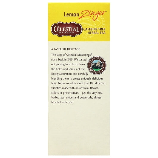 Celestial Seasonings HERB TEA LEMON ZINGER, 6 x 25 each Case - DOT product image 4