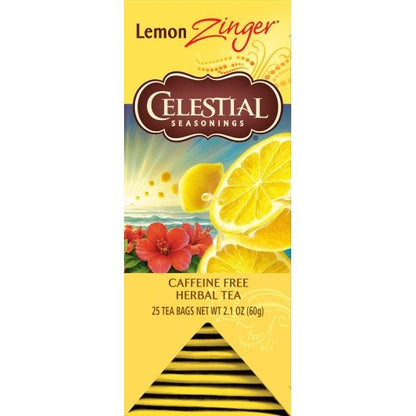 Celestial Seasonings Herb Tea Lemon Zinger, 6 x 25 each Case - Spices Seasonings