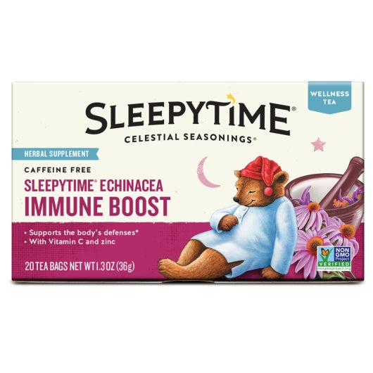 Celestial Seasonings Tea Bag, Hot Herbal Echinacea Caffeine-Free Envelope Complete Care, 6 x 20 ct Case - Spices