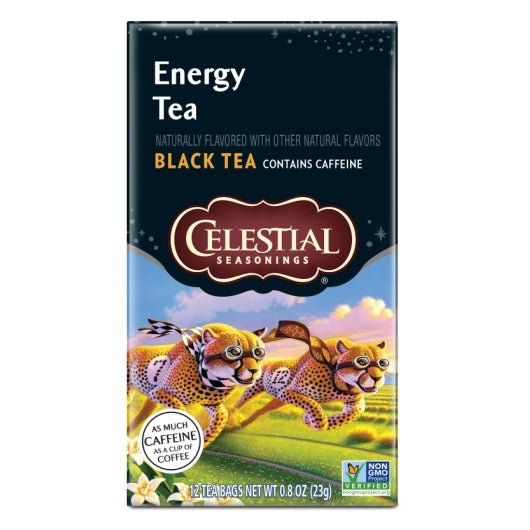 Celestial Seasonings Energy Black Tea, 6 x 12 ct Case - Coffee & Tea