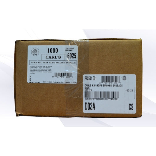 Carl's Smoked Pork Sausage and Beef Rope, 1 x 10 lb Case - DOT product image 2