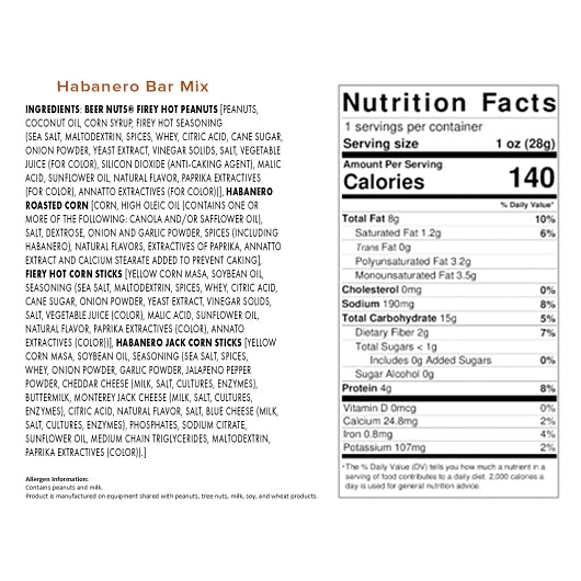 Beer Nuts Habanero Bar Mix Jars, 6 x 12 oz Case - DOT product image 2