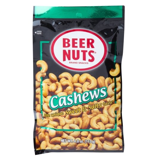 Beer Nuts Value Pack Sweet & Salty Cashew, 4 x 12 x 4 oz Case - Nuts & Seeds