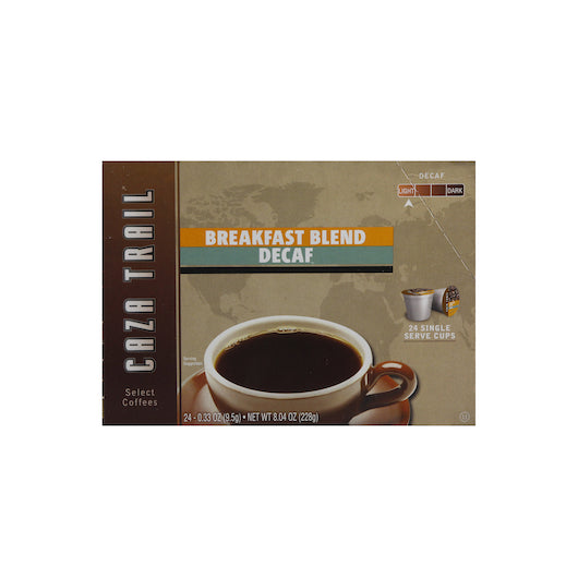 Caza Trail COFFEE BREAKFAST BLEND DECAFFEINATED SINGLE SERVICE BREWING CUP, 4 x 24 each Case - DOT product image 3