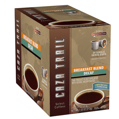 Caza Trail COFFEE BREAKFAST BLEND DECAFFEINATED SINGLE SERVICE BREWING CUP, 4 x 24 each Case - DOT product image 5