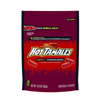 Hot Tamales Fierce Cinnamon Stand Up Bag, 8 x 10 oz Case - Candy & Confections