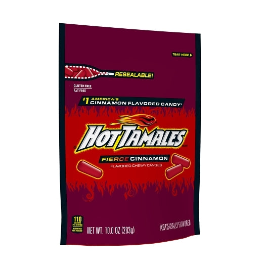 Hot Tamales Fierce Cinnamon Stand Up Bag, 8 x 10 oz Case - DOT product image 4